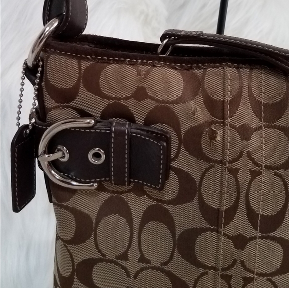 SOLD• COACH| Brown Signature Logo Leather Bags - Picture 3 of 6